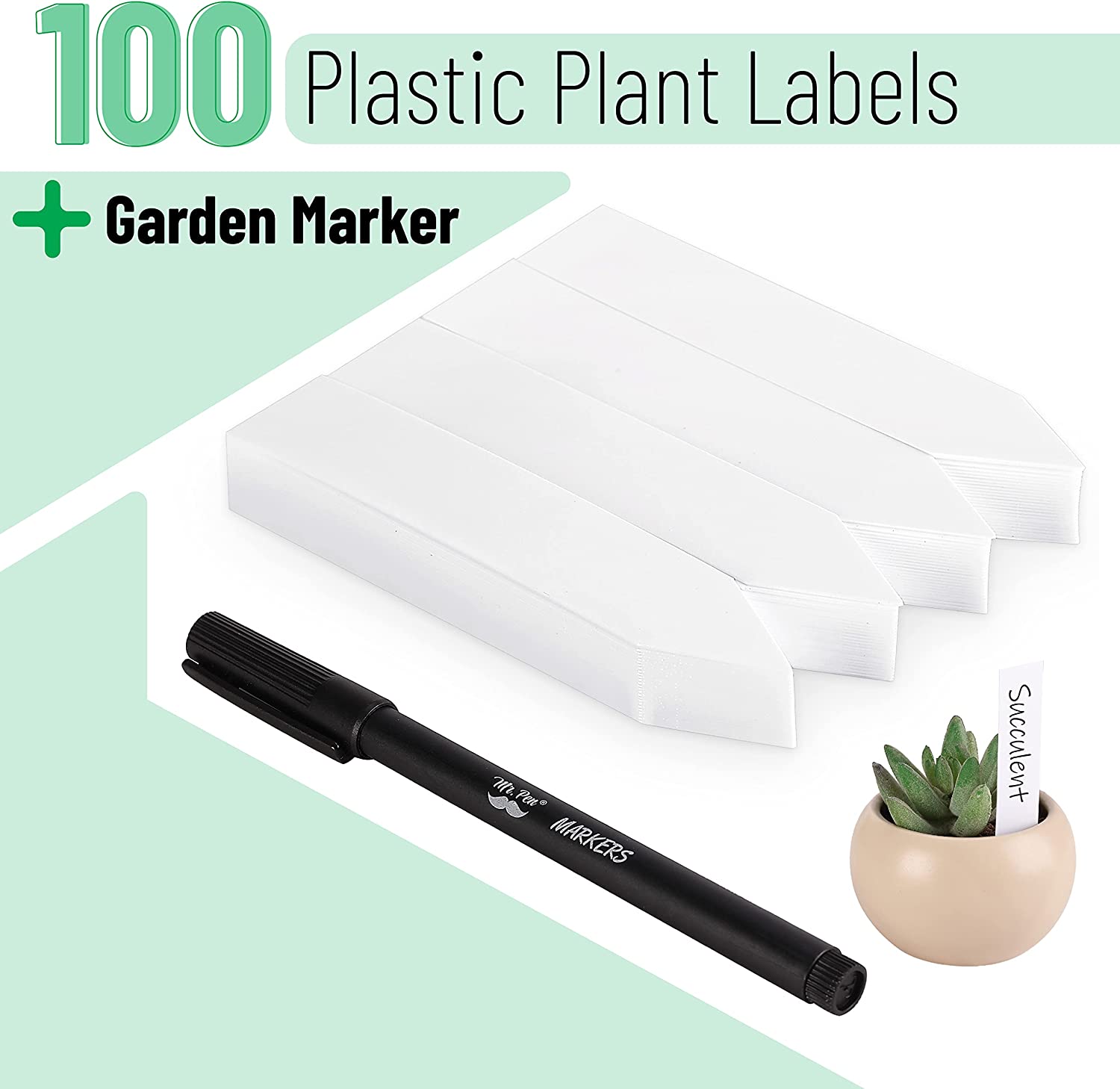 Mr. Pen- Plastic Plant Labels, 100 Pcs, 4“, White, Plant Markers, Plant  Tags, Garden Labels, Garden Markers 