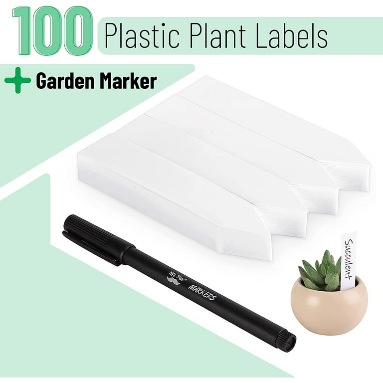 Mr. Pen- Plastic Plant Labels, 100 Pcs, 4“, White, Plant Markers, Plant  Tags, Garden Labels, Garden Markers 