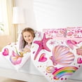 thumbnail image 3 of Manfei Pink Coquette Bow Twin Comforter Sets for Girls, Cute Rainbow Seashell Bedding Set, Pink Reversible 2pcs, 1 Comforter and 1 Pillowcase, 3 of 6