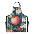 thumbnail image 6 of Yayeee Chief Kitchen Apron with Pockets for Cooking Water Resistant Unisex Adjustable Neck Strap, Blue Apple Pattern, 6 of 7