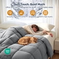 thumbnail image 3 of Unikome Heavyweight Goose Down Feather Fiber Comforter, Natural Fill Warm Quilted Comforter, Baffle Box Design, Soft Quiet Fabric, Twin 68 x 90 in, Dark Gray, 3 of 9