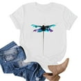 thumbnail image 4 of Fshinging Womens Tops Summer Basic White Short Sleeve Crew Neck Casual Slim Graphic Tees Top, 4 of 4