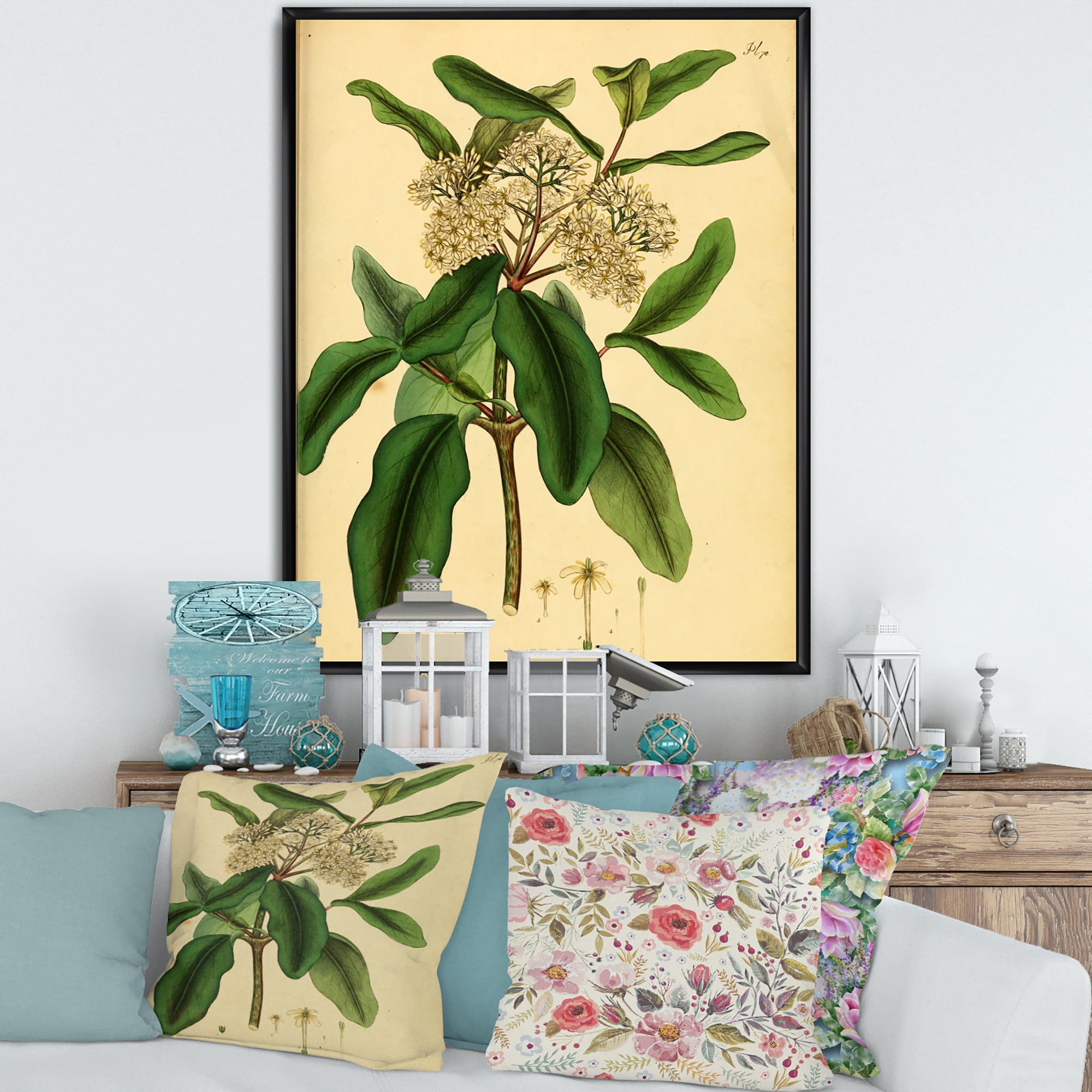 Designart 'Ancient Plant Life I' Traditional Framed Canvas Wall Art Print