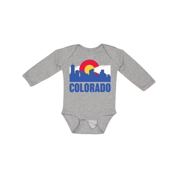 Inktastic Colorado Flag and Skyline Boys or Girls Long Sleeve Baby Bodysuit