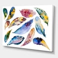 thumbnail image 3 of Designart ' Colourful Boho Feather Set On White VI ' Bohemian & Eclectic Canvas Wall Art Print, 3 of 4
