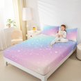 thumbnail image 4 of jejeloiu Horoscope Theme Twin Sheet Sets,Constellation Print Twin Fitted Sheet,Blue Pink Purple Ombre Flat Sheet For Kids,Luxury Bedroom Decor,3 Pieces, 4 of 7