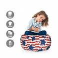 thumbnail image 2 of 4th of July Storage Toy Bag Chair, Flag of the America with Stars and Stripes Pattern Old Glory, Stuffed Animal Organizer Washable Bag, Large Size, Cobalt Blue Vermilion, by Ambesonne, 2 of 3