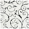 thumbnail image 2 of SAFAVIEH Florida Doug Floral Vines Geometric Shag Area Rug, Ivory/Black, 9' x 9' Square - Large - Transitional Modern Design, Ivory & Black, Non-Shedding & Easy Cleaning, Ultra Plush Thick Pile, Idea, 2 of 11