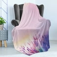 thumbnail image 4 of Flower Soft Flannel Fleece Throw Blanket, Blurred Lavenders in the Meadows Rural Country Nature Theme Design Print, Cozy Plush for Indoor and Outdoor Use, 60" x 80", Lilac Purple, by Ambesonne, 4 of 5