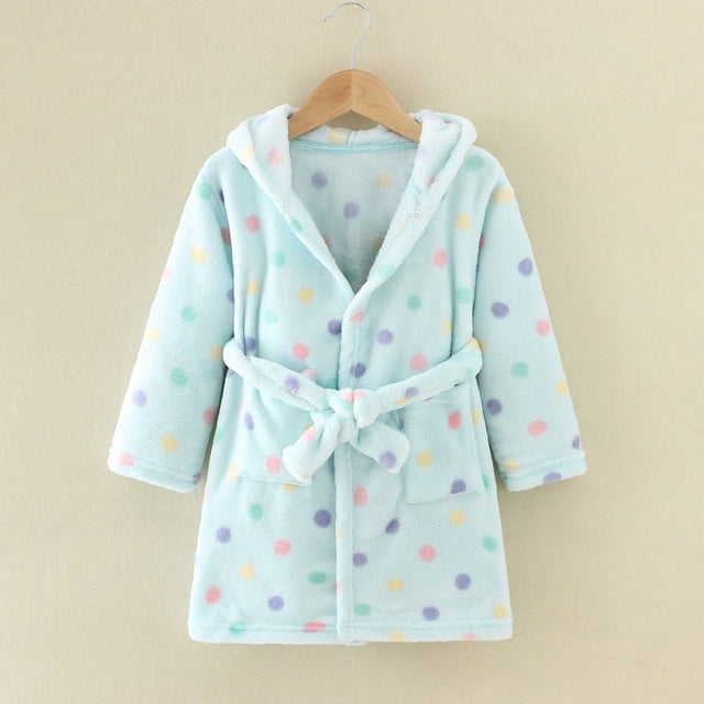 Albornoz de franela para niños de otoño e invierno, ropa de casa para niñas, lindo pijama para niños, camisón de vellón coral para niños y niñas