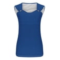 thumbnail image 4 of Babysbule Women's V-Neck Sleeveless Printed Tank Top, Casual Asymmetric Strap Blouse with Metal Ring Detail for Daily Wear, 4 of 5