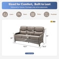 thumbnail image 3 of Jentlehouse Outdoor 3-Seat Patio Sofa Furniture, All-Weather Gray Wicker Couch with Deep Seat Anti-Slip Cushion, Gray, 3 of 7
