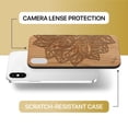 thumbnail image 6 of Case Yard Wooden Case Outside Soft TPU Silicone, Slim Fit Shockproof Wood Protective Phone Cover for Girls Boys Men and Women, Supports Wireless Charging Lotus Flower Design case for iPhone-X, 6 of 7