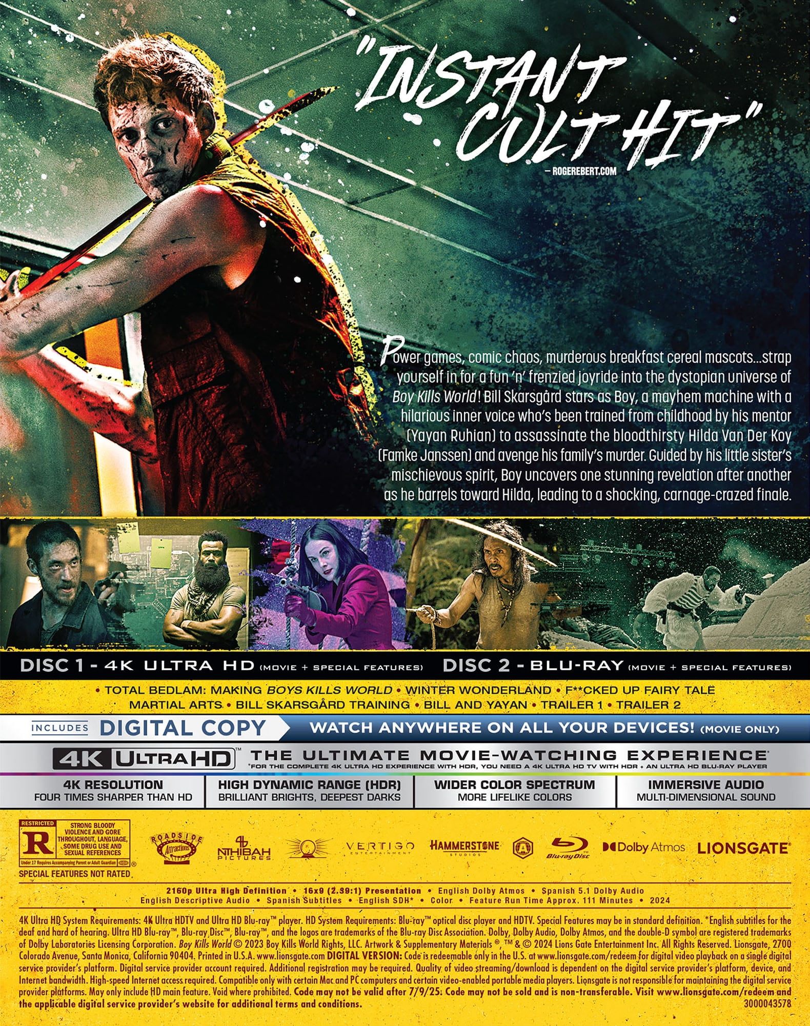 Lionsgate Boy Kills World 4K UHD + Blu-ray + Digital - Walmart.com