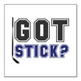 thumbnail image 1 of DistinctInk Custom Bumper Sticker - 10" x 10" Decorative Decal - White Background - Got Stick? Hockey, 1 of 2