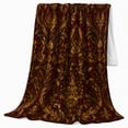 thumbnail image 2 of decorative motif Autumn Damask Floral Living Room autumn celebration, Warm Flannel Blanket for Sunroom and Reading Nook, Festive Botanical Garden Scene, Garden Lovers Thanksgiving Gift, 2 of 7
