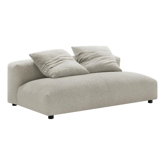 Maklaine Modular Upholstered Fabric Armless Loveseat in Linen