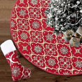 thumbnail image 1 of Christmas Tree Wrap Christmas Tree Wrap With Christmas Stocking Snowflake Christmas Tree Skirt Christmas Party Wrap(Red), 1 of 4