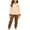 Brown, variant on Viluyesy Girls 2 Piece Outfit Mock Neck Print Top and Jogger Pants Long Sleeve Soft Comfortable Warm Cute Casual Loungewear Set Orange Size 5T