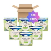 TENA Sensitive Care Ultra Thin Regular Adult Incontinence Pads for Women, Postpartum, Light Absorbency, 180 Count