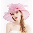 thumbnail image 4 of Women Church Hats Organza Tea Hats,Fascinator Bridal Tea Party Wedding Hat, 4 of 6