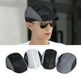 thumbnail image 2 of Men Hat Hollow Out Contrast Color Thin Breathable Sunscreen Beret Summer Hat Headwear, 2 of 7