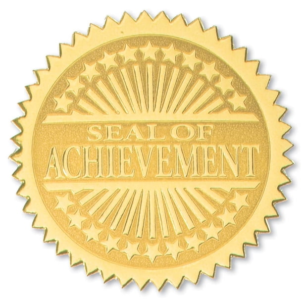 Sello de logro PaperDirect Sellos de certificado dorado Starburst en relieve, autoadhesivos de 2 pulgadas, 100 sellos en relieve para certificados, logros y pegatinas de premios para diploma de trabaj
