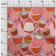thumbnail image 2 of oneOone Cotton Flex Rose Pink Fabric Tea Party Kettle Sewing Craft Projects Fabric Prints By Yard 40 Inch Wide, 2 of 5