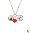 thumbnail image 2 of Delight Jewelry Silvertone Domed Music - Bass - Red Heart Nurse Strong Zoe Necklace, 2 of 4