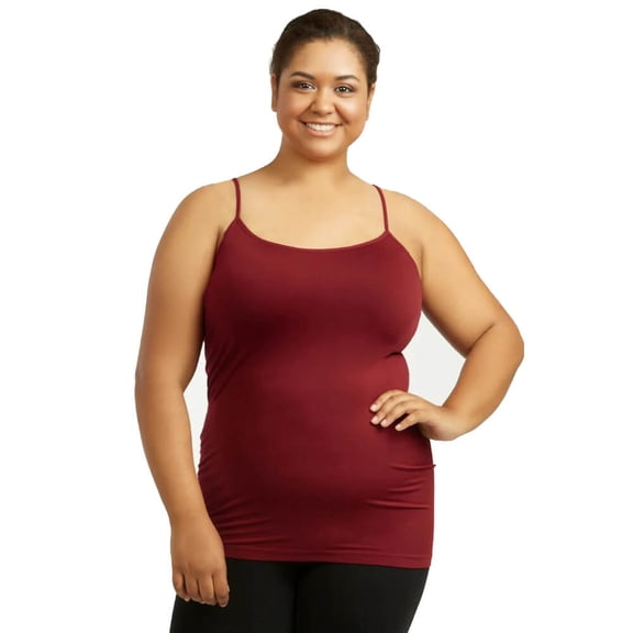 Uni Hosiery Co. CM900XFREEBU Sofra Ladies Poly Camisole Plus Size - Burgundy