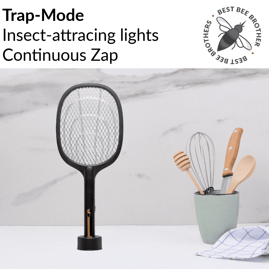 ZAP! 2-in-1 Insect Zap Racket and Trap, Best Bee Brothers, for Mosquitoes and Bees