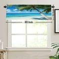 thumbnail image 3 of Remain Unique Polyester Rod Pocket Curtain Valance with Tropical Beach Palm Tree Pattern for Home Bedroom Living Room Kitchen Window Decor 54x18 inch, 3 of 5