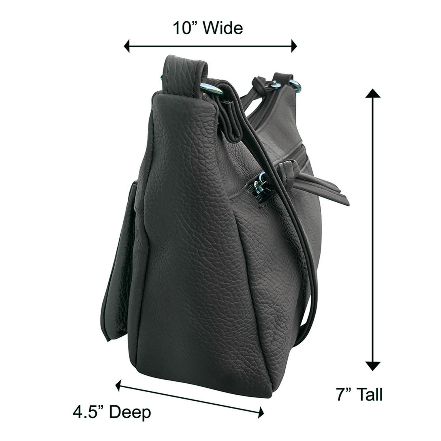 Women's Leather Medium Cross Body Purse Shoulder Ladies Handbag with Many Pockets