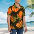 thumbnail image 3 of Disketp Hawaiian Shirts For Men,Orange Pumpkin Autumn Maple Falling Leaves Print Mens Casual Short Sleeve Button Down Shirts Beach Shirt, 3 of 7