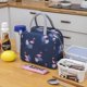 thumbnail image 2 of Bolsa de almuerzo compacta azul marino mejorada para niñas, mujeres, niños, hombres, bolsa de mano reutilizable de lona de flamenco para la escuela de trabajo 9*7,8*5,7 pulgadas Rojo Verde MX-0128626FYD, 2 of 4