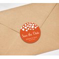 thumbnail image 3 of Darling Souvenir Round 45 Pieces Hearts Save The Date Stickers Wedding Personalized Bride Groom Names And Date Envelope Seals - Orange, 3 of 4