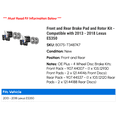 thumbnail image 2 of Front and Rear Brake Pad and Rotor Kit - Compatible with 2013 - 2018 ES350 2014 2015 2016 2017, 2 of 2