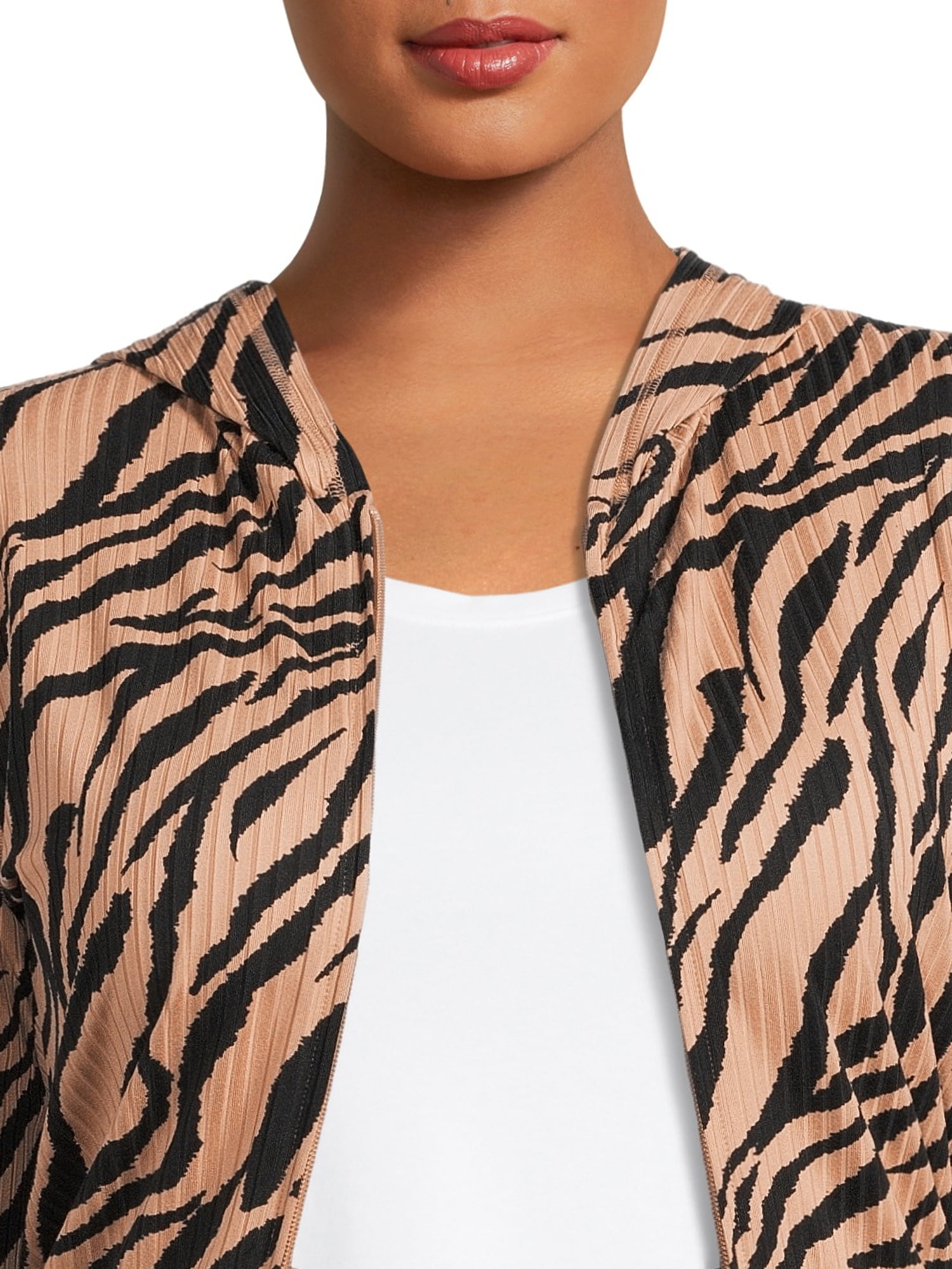 Secret Treasures Women's Ribbed Full Zip Hoodie and Pants Set, 2-Piece