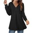 thumbnail image 1 of DPTALR Femmes d'Automne Hoodie Solide Confortable Manches Longues Poche Tops Chemisier, 1 of 5
