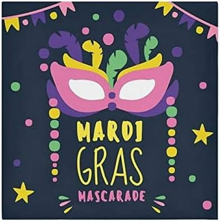 

Hyjoy 20*20in Mardi Gras Cloth Napkins Set of 4 Oversized Washable Reusable Polyester Dinner Table Napkins for Family Restaurant Party Decor