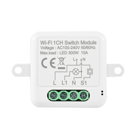 

1CH WIFI Switch Module Smart Module with Voice Control Mobilephone APP Control Timing Function Compatible with Assistant 300W 10A