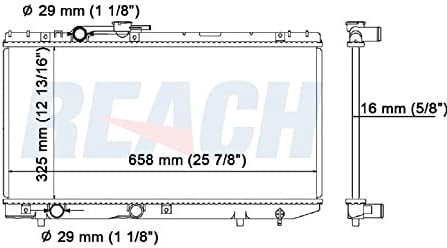 REACH Radiator 41-1381 for 95-92 Toyota Paseo; 94-91 Toyota Tercel