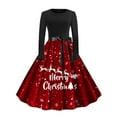 thumbnail image 1 of PENGXIANG Jupe Rétro Grande Taille pour Femmes avec Lacets Imprimés Robe Décontractée à Manches Longues, 1 of 4