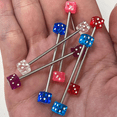 thumbnail image 3 of Acrylic Dice Bead Industrial Barbell 14G, 3 of 6
