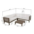 thumbnail image 6 of Salos 4 Piece Outdoor Wooden Sectional Set, Gray and White, 6 of 6