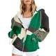 thumbnail image 1 of ICHUANYI Clearance Women's Casual Printed Zippered Long Sleeved Hooded Sweater Jacket Top(Green, L) ICHUANYI WER2023081512145, 1 of 6