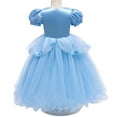 thumbnail image 6 of OBEEII Girls Cinderella Short Puff Sleeve Princess Dress with Accessories Cosplay Halloween Christmas Carnival Party Costume Fairy Princess Dress up Birthday Outfit for Child, 6 of 8