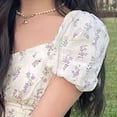 thumbnail image 2 of Vestido corto con mangas abullonadas con estampado floral, vestido corto con mangas abullonadas con estampado floral para mujer Vestido con mangas abullonadas con estampado floral muy versátil, 2 of 9