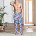 thumbnail image 2 of Gukieu Orchids Flowers Print Men's Home Trousers, Elastic Drawstring Home Pajamas Clothing Suitable for Adult Men-3X-Large, 2 of 6
