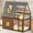 Brown + Solid Wood+MDF + Bedroom, variant on Luckynote Wood Twin Size House Bunk Bed with Roof, Ladder and Slide, White+Brown